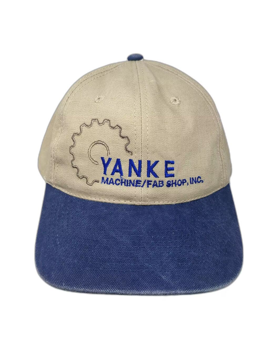HeadShot Yanke Machine Fab Shop Safety Pays 99 Hat Beige Blue OS Baseball Cap